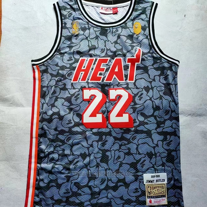 Camiseta Miami Heat Jimmy Butler #22 Mitchell & Ness 2019-20 Gris